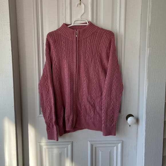 Appleseed’s cable knit zip up sweater- size xl. - Picture 1 of 5